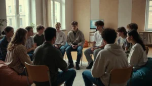 Młodzież uczestnicząca w warsztatach wspierających zdrowie psychiczne w Warszawie